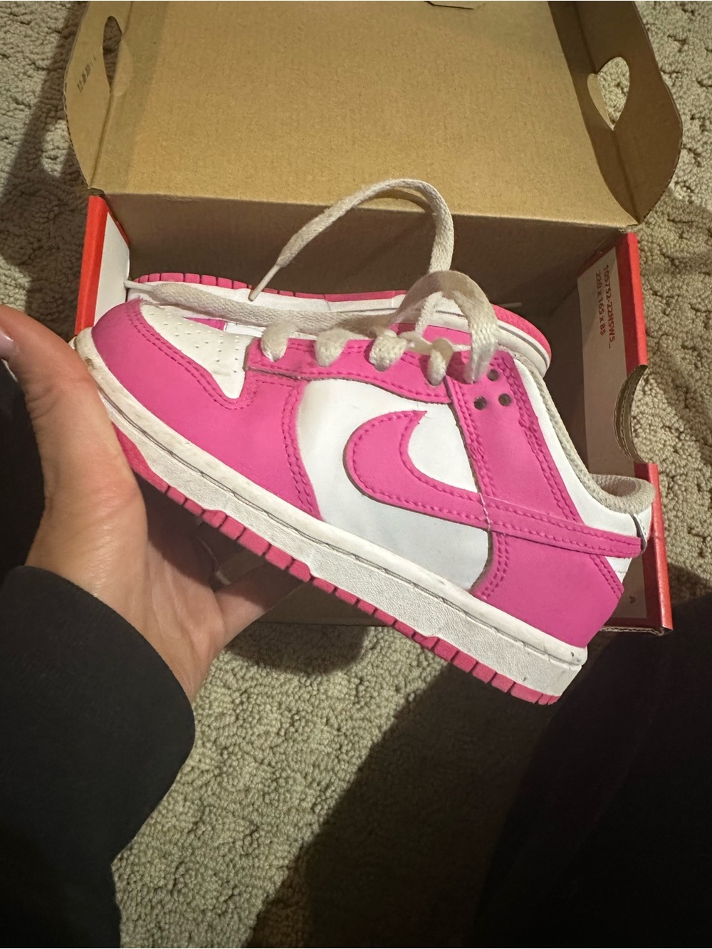 Nike Dunk Kids' Pink and White Low-Top Sneakers